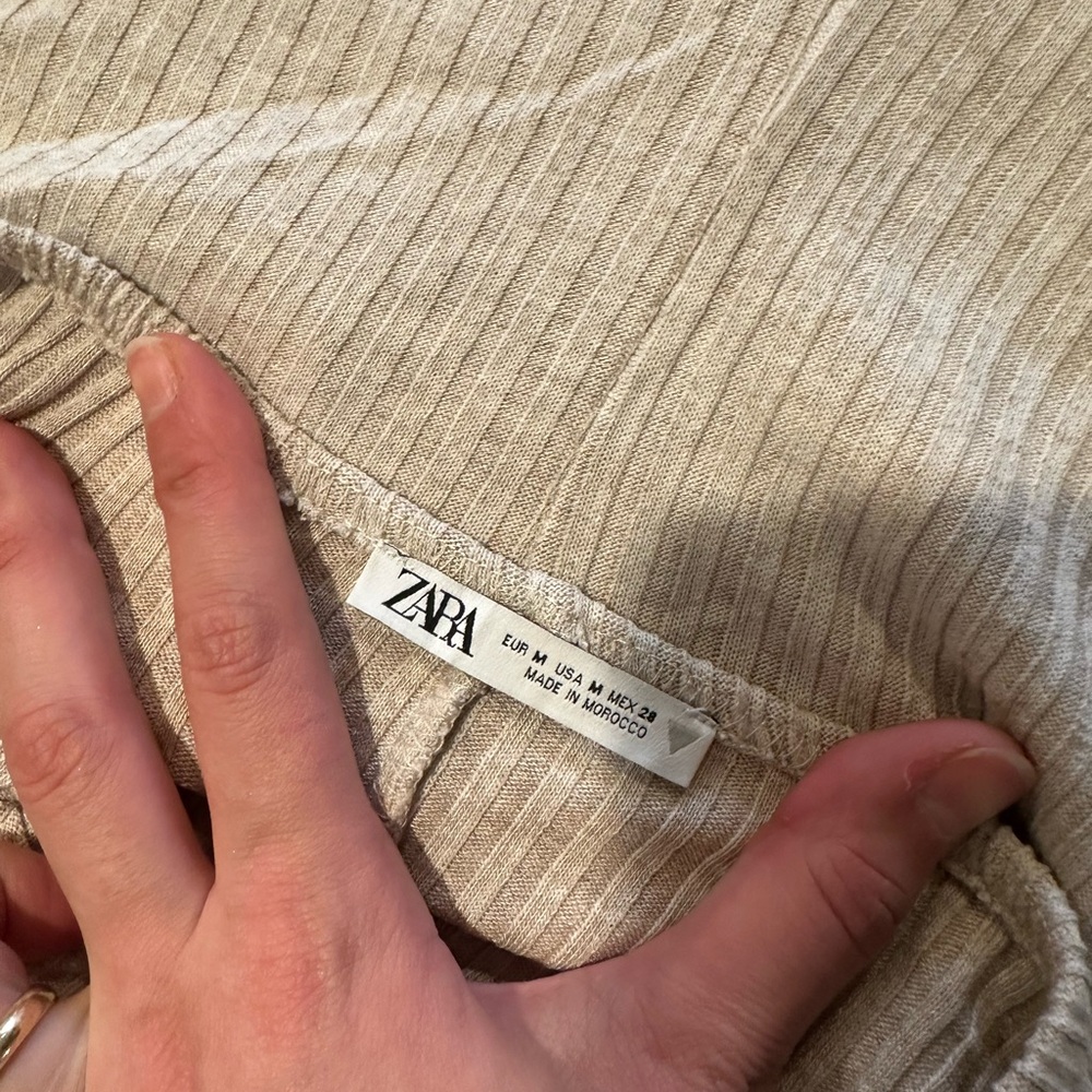 Zara Ribbed Beige Romper - Picture 4 of 4